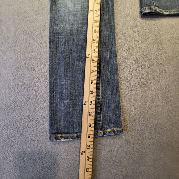 A/X Armani Exchange Womens Size 2 Short Blue Jeans Distressed Stretch Denim - Picture 6 of 11